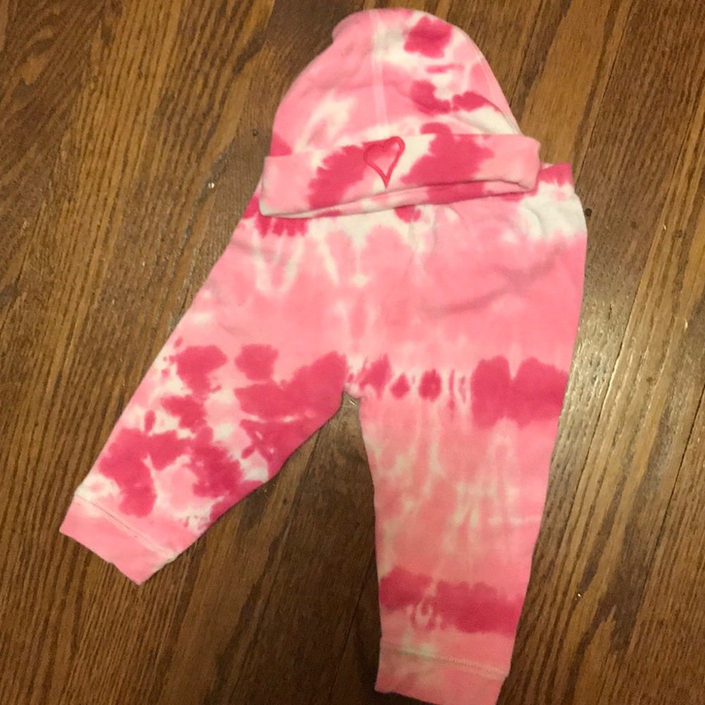Pink Tie Dye Pants and Matching Hat